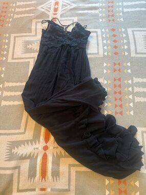 Black Lace-Trim Maxi Dress - FP One